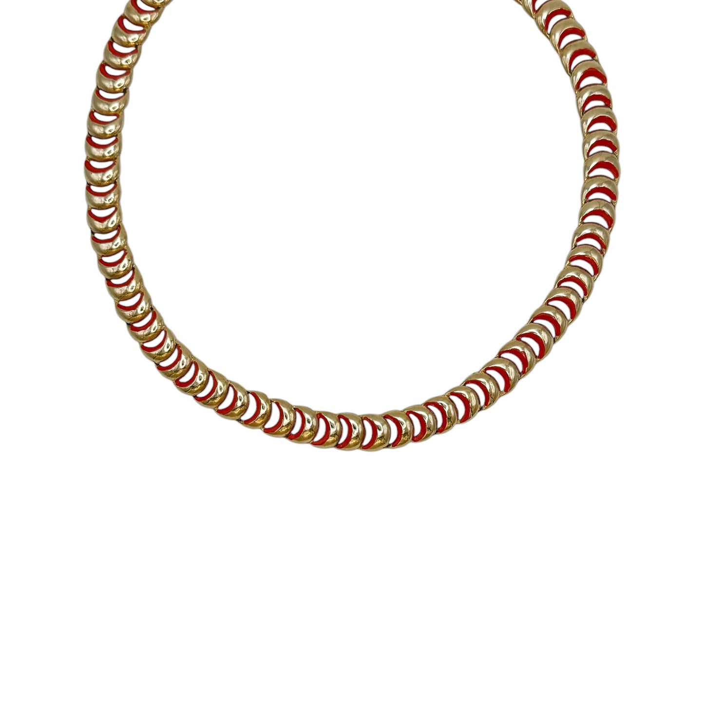 Vintage Kırmızı Mine Choker Kolye