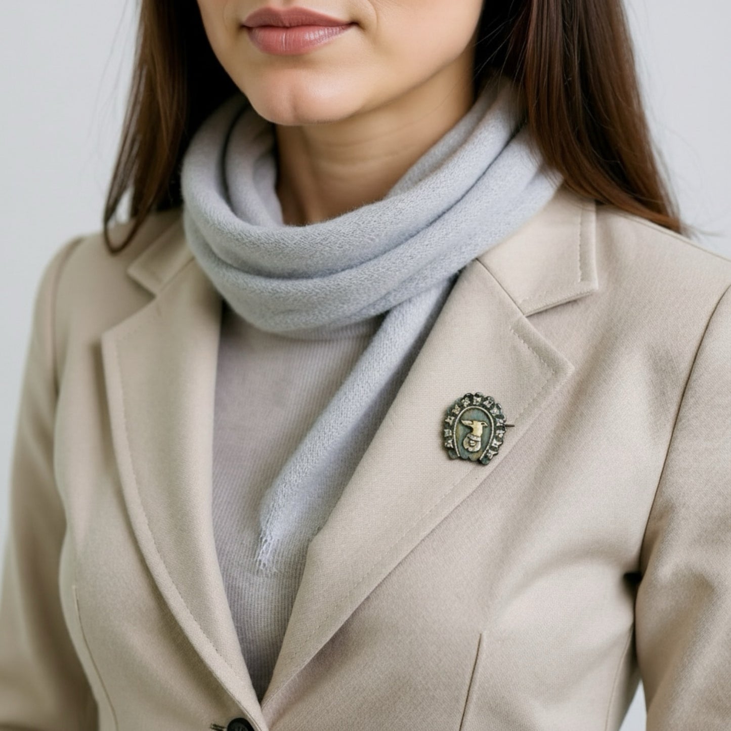 Antika Viktorya Dönemi Sterling Gümüş Köpek Broş