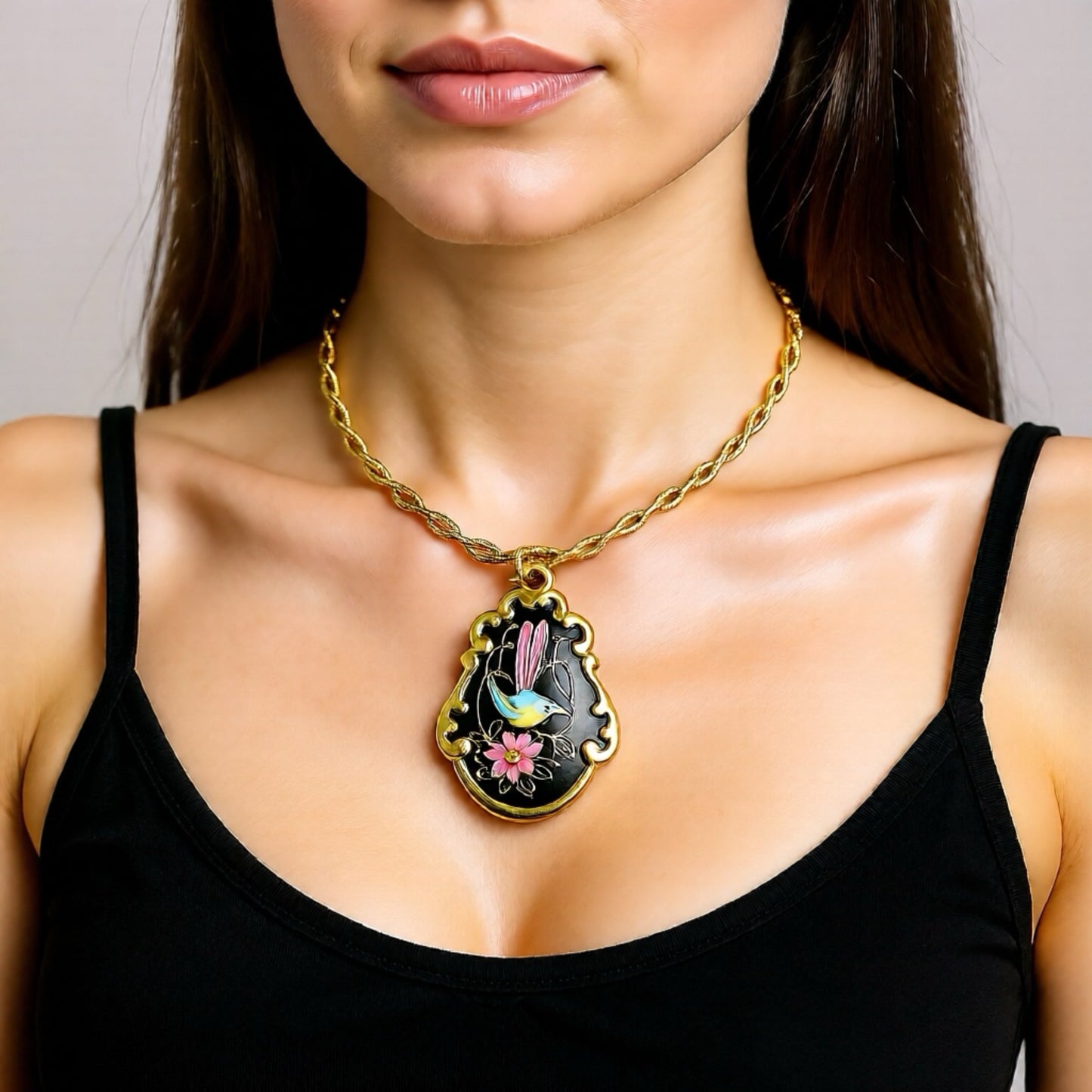 Bavyera Waldershof Porselen Uçlu Vintage Kolye