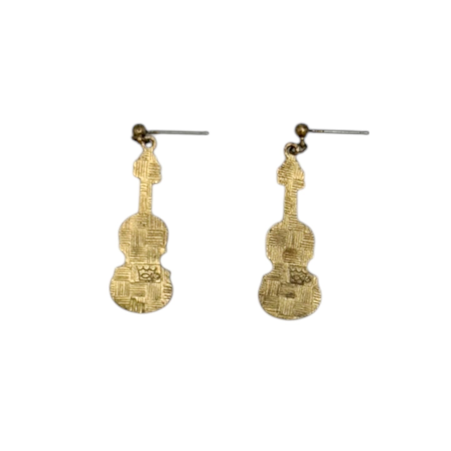 Vintage Cloisonné Violin Dangle Earrings