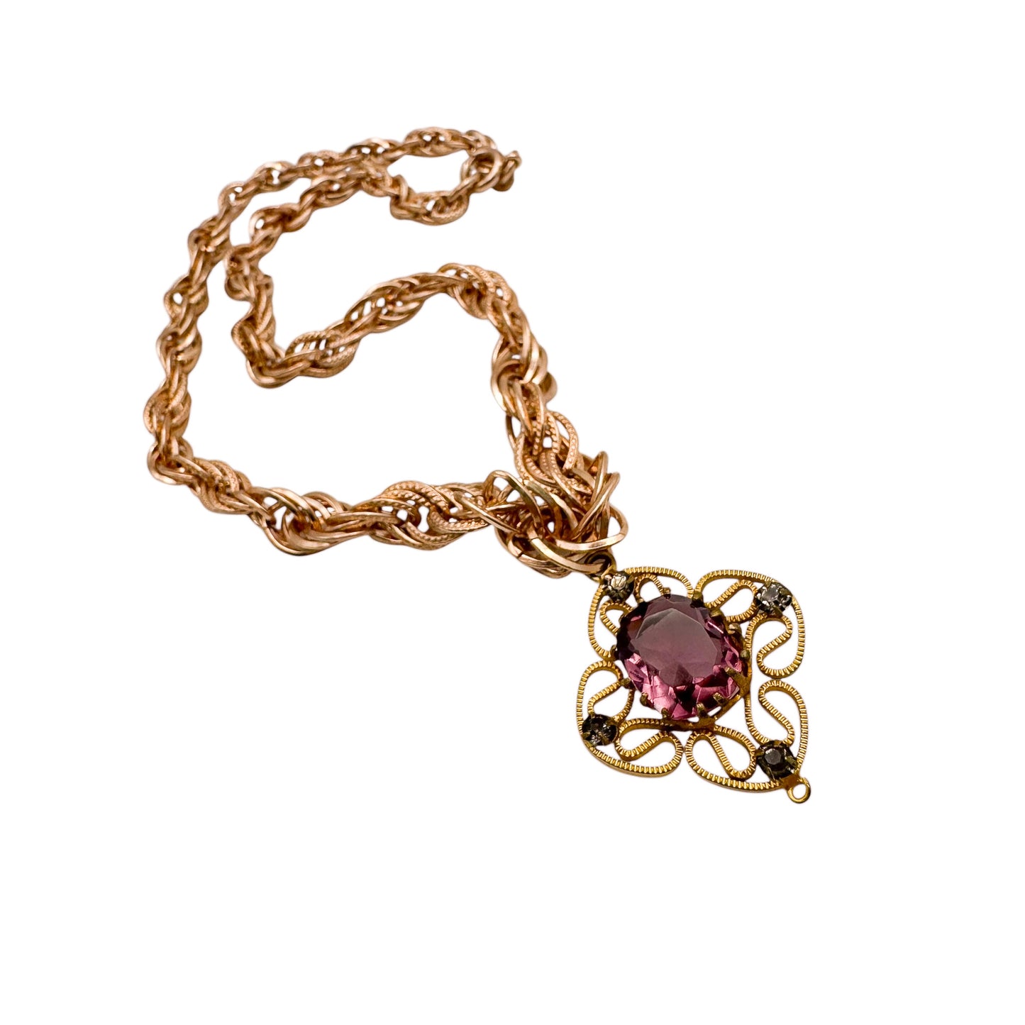 Victorian Floral Pendant Necklace