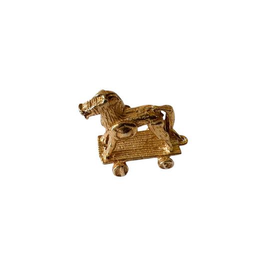 collectible trojan horse charm sterling silver vintage