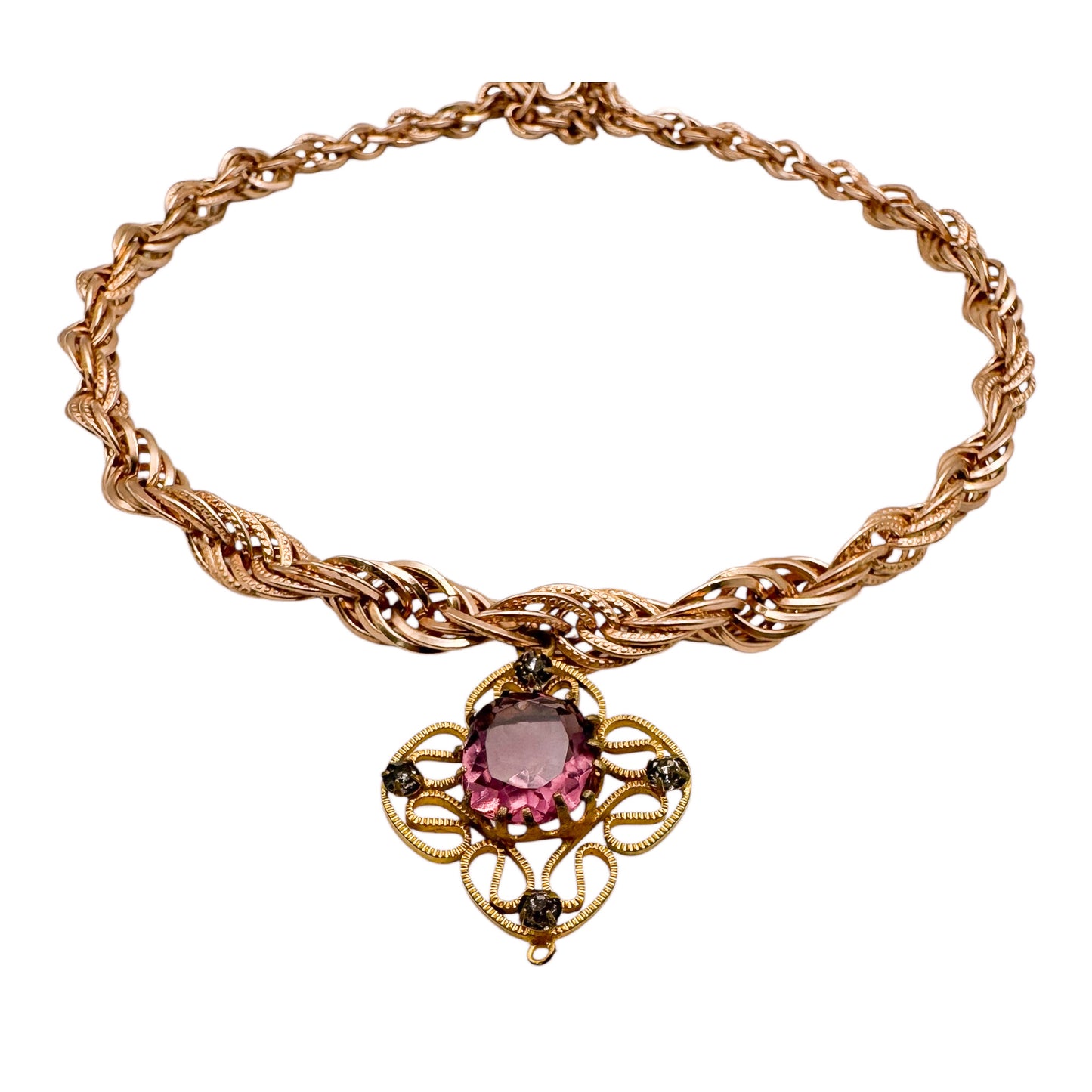 Victorian Floral Pendant Necklace