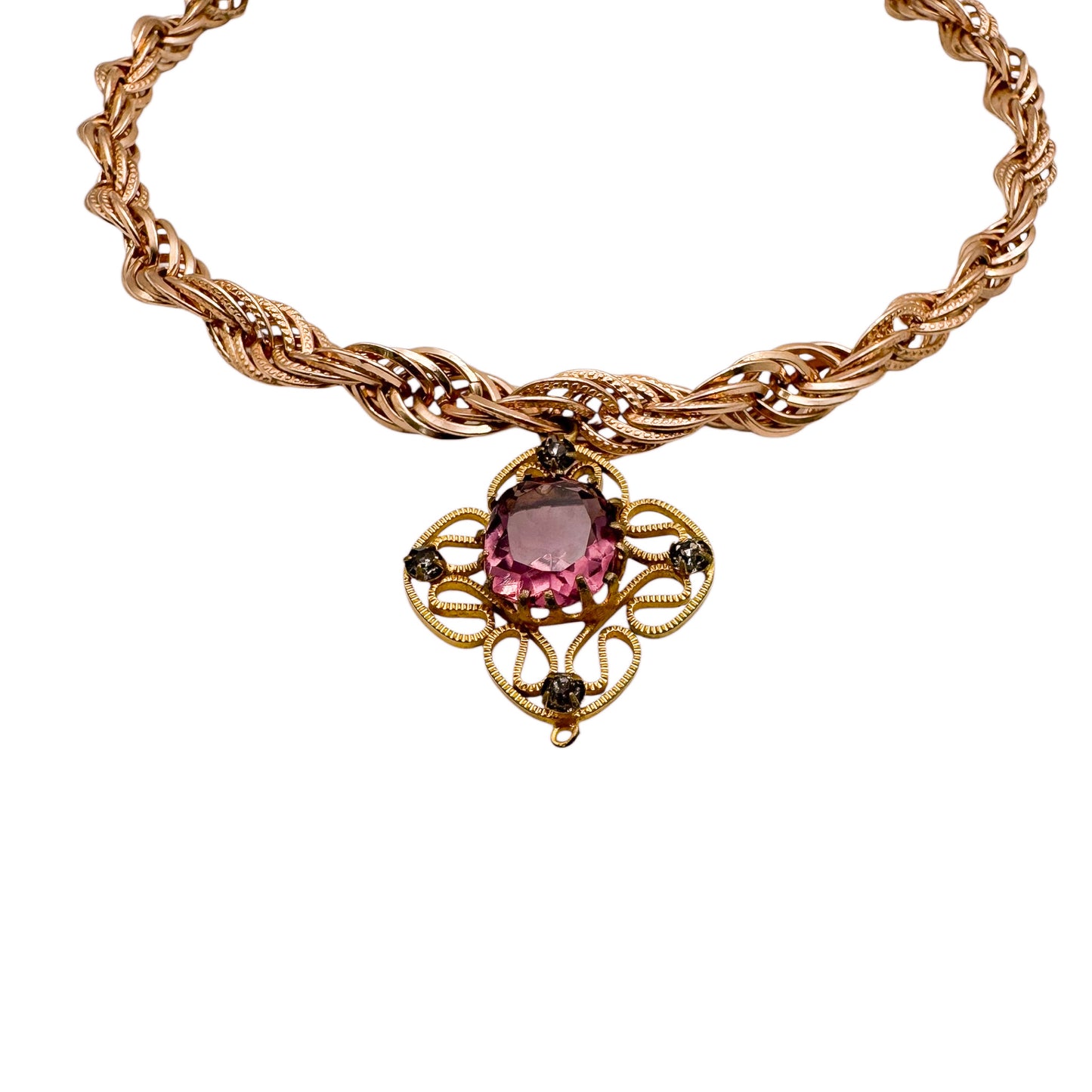 Victorian Floral Pendant Necklace