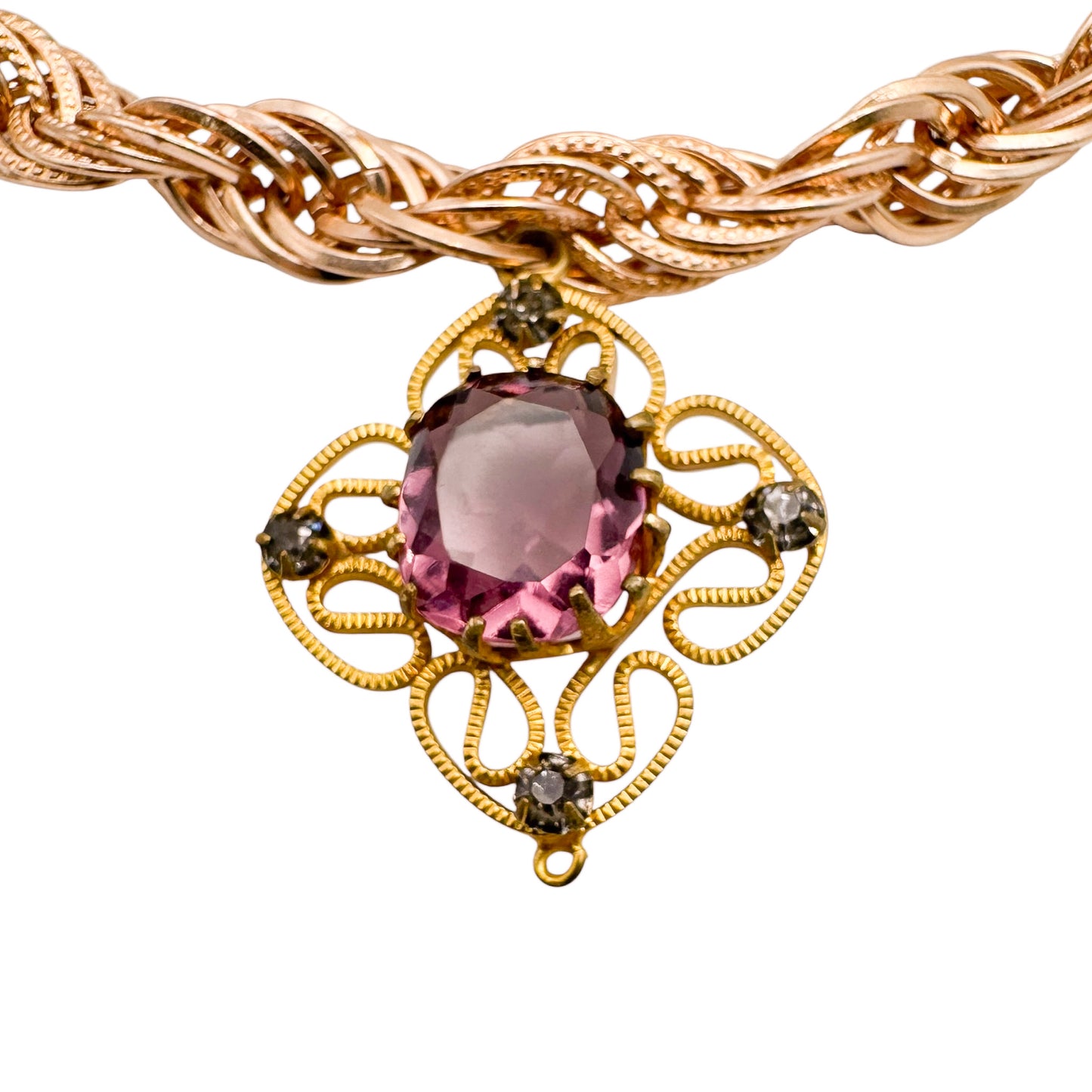 Victorian Floral Pendant Necklace