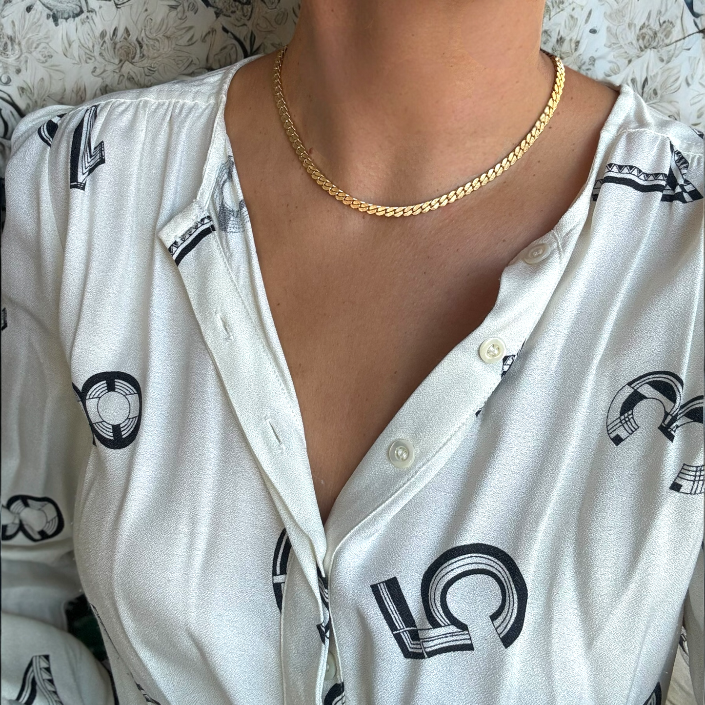 Vintage Altın Kaplama Bağlantılı Yaka Kolye