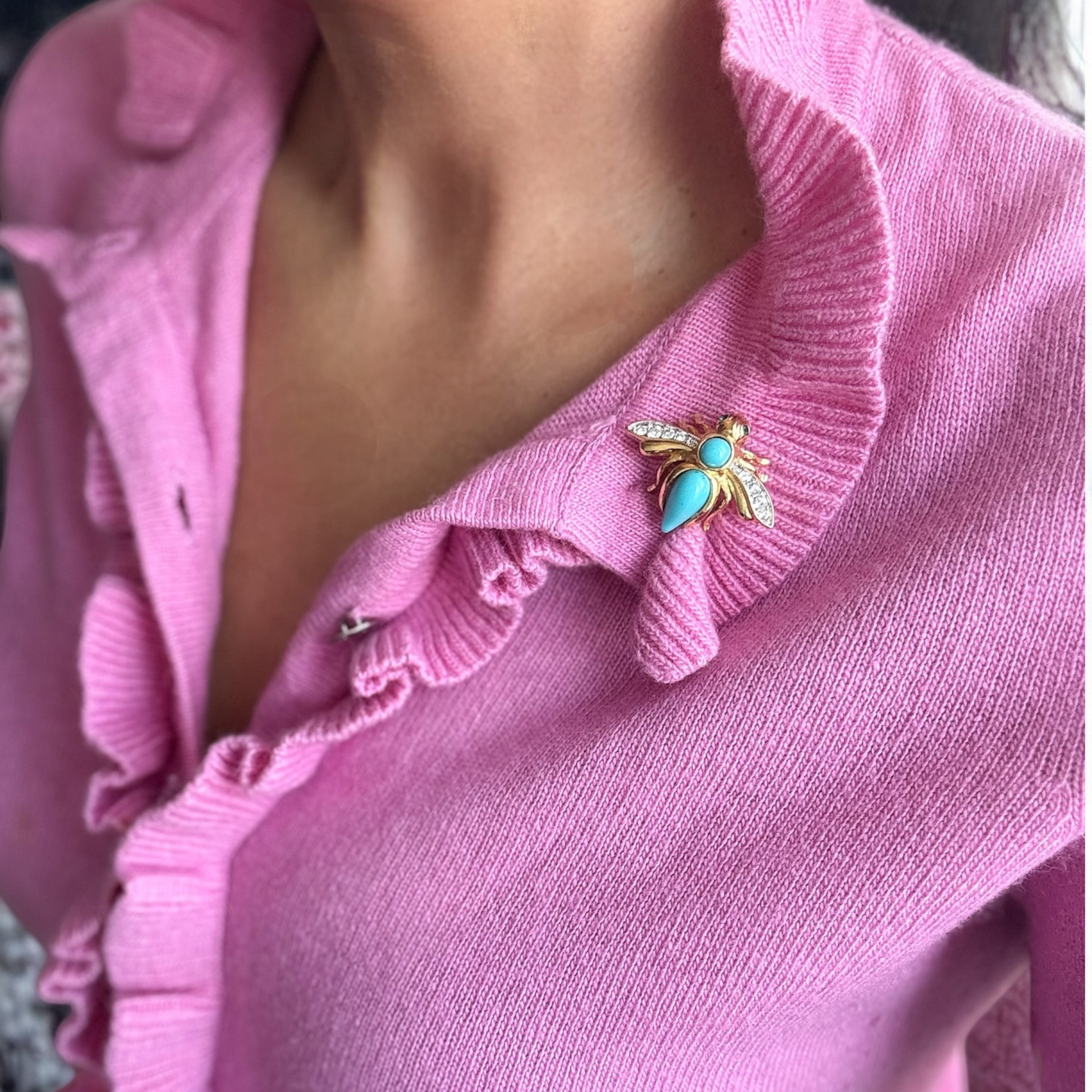 Vintage Joan Rivers Değiştirilebilir Beş Renkli Arı Broş