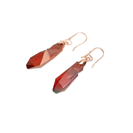 Jean Paul Gaultier for Atelier Swarovski Kaputt Amber Kristal Sarkıt Küpe — 2016