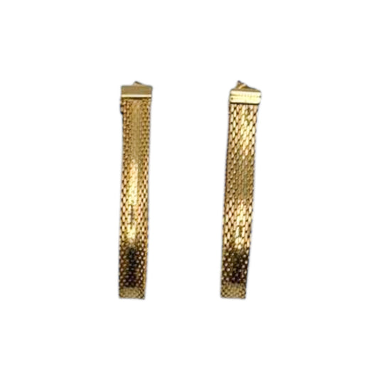 Vintage 18ct Gold Plated Woven Drop Earrings — 1980s