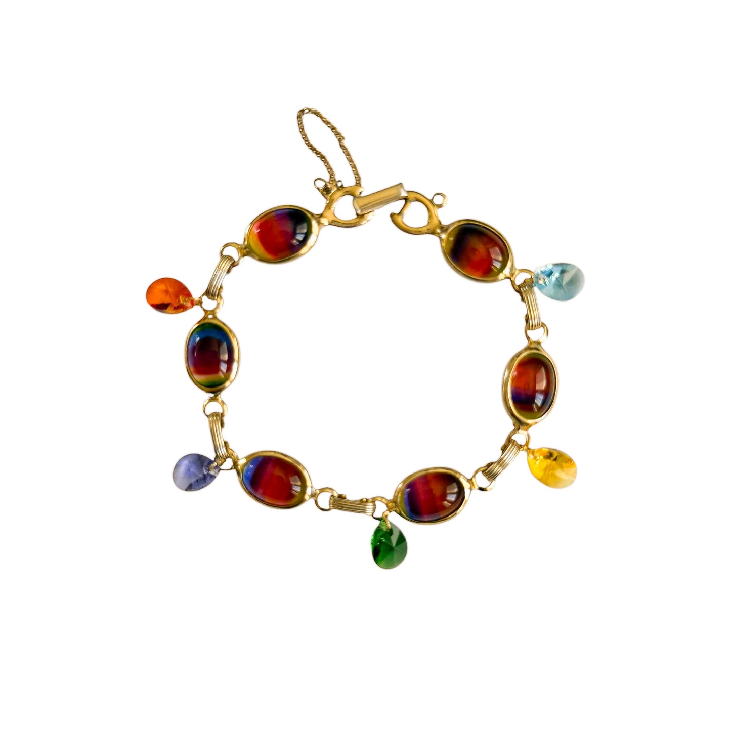 Vintage Sarah Coventry Scarab Bracelet with Swarovski Crystal Drops — 1960s&70s