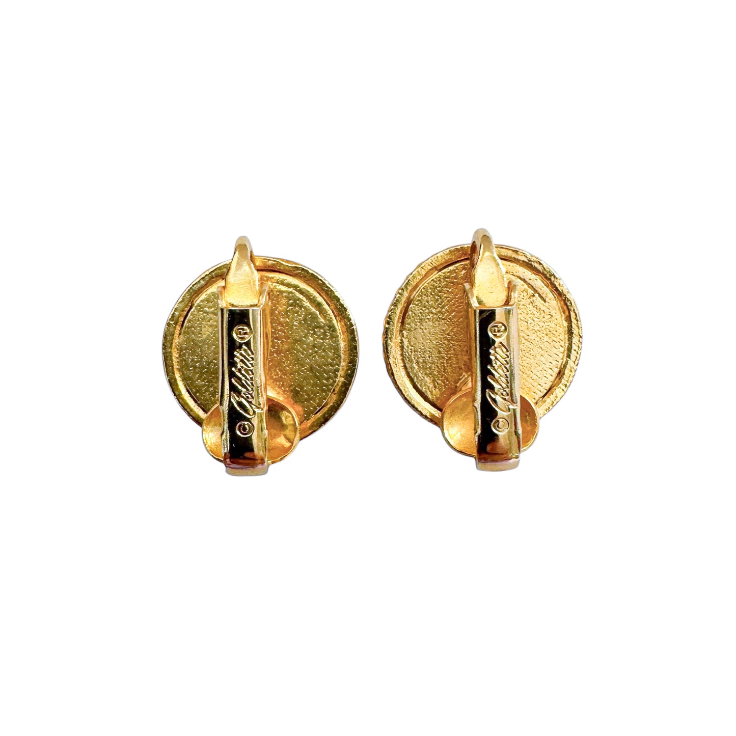 Vintage Goldette New York Mine İşi Çiçek Küpe — İmzalı, 1955–1977
