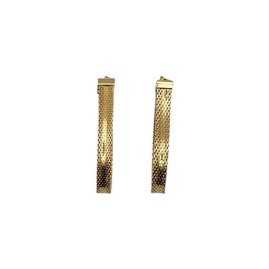Vintage 18ct Gold Plated Woven Drop Earrings — 1980s
