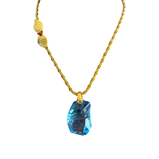 Vintage 1980s Designer House Chain Necklace with Swarovski Designer Edition Crystal Pendant