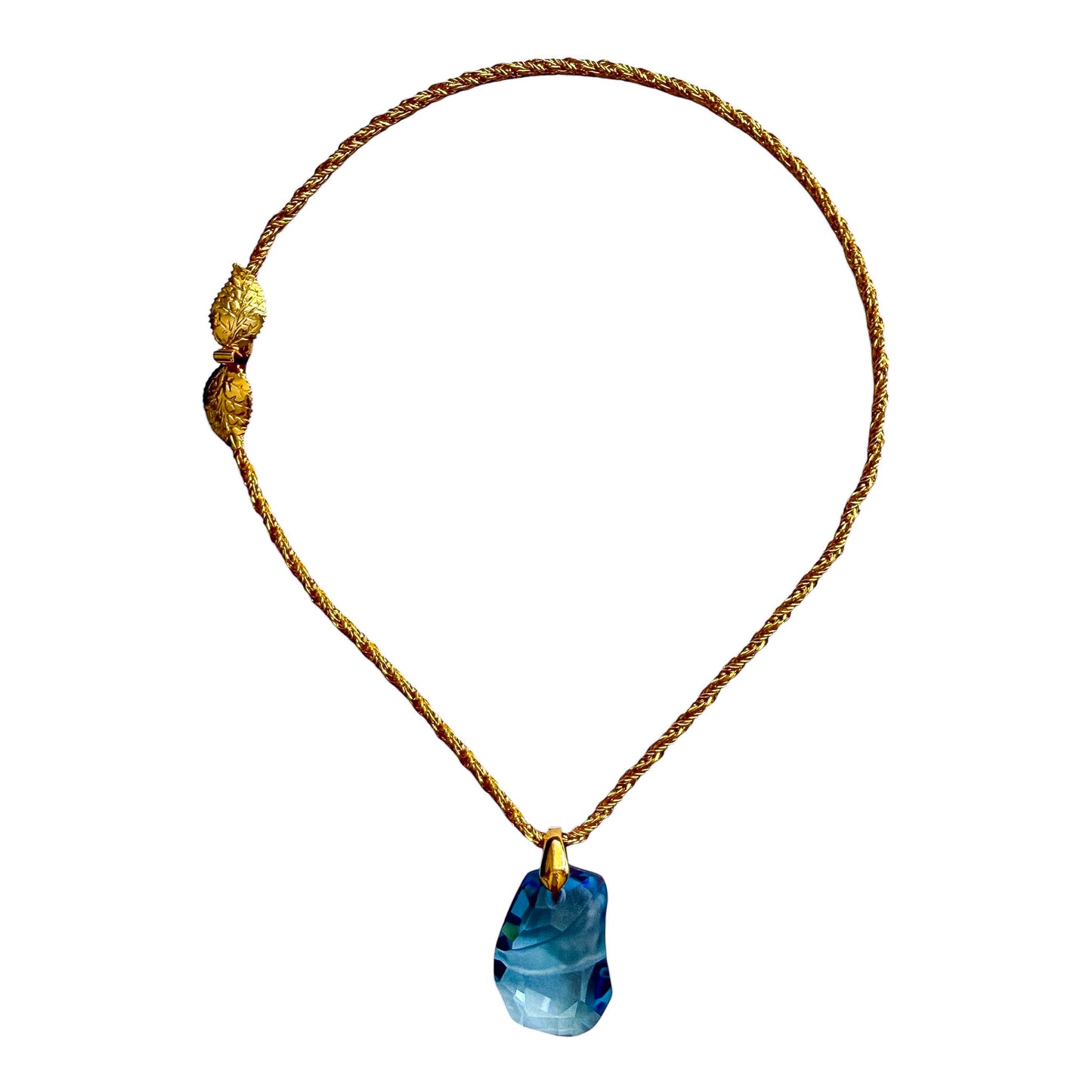 Swarovski Designer Edition Gökyüzü Mavisi Kristal Uç Detaylı Vintage Kolye — 1980'ler 