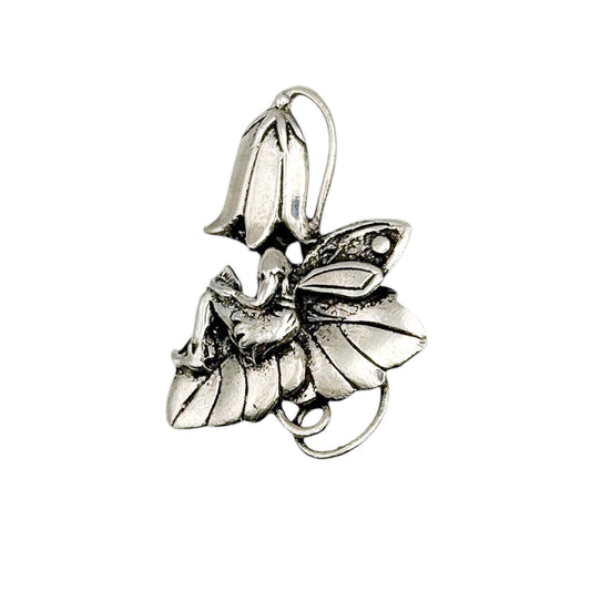 vintage masj silver scenes fairy brooch pewter 1995