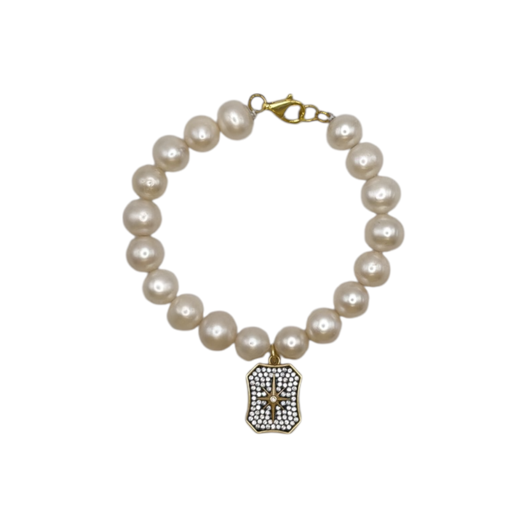 pearl bracelet with star charm vintage jewelry