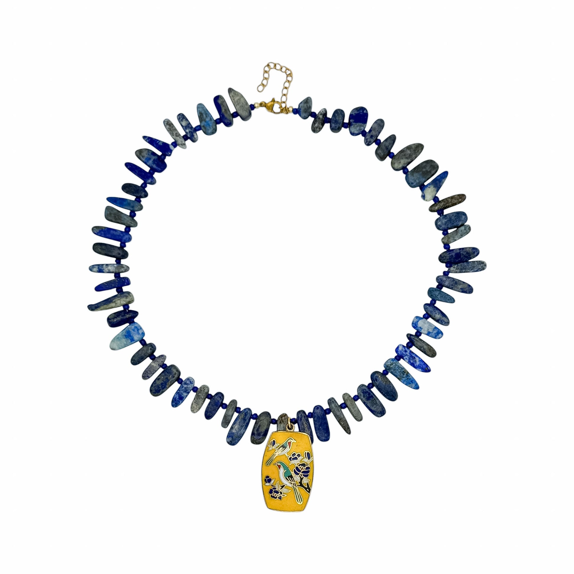 lapis lazuli gemstone necklace vintage design