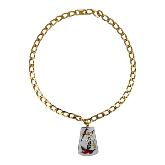 antique cloisonne enamel pendant detail necklace