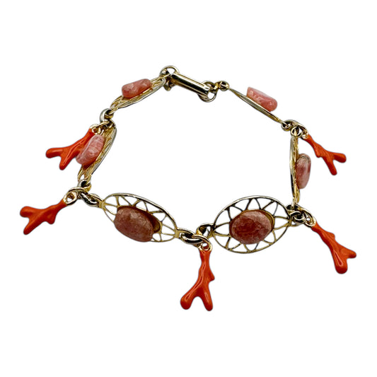 Vintage Coral Charm Bracelet — 1960s Base