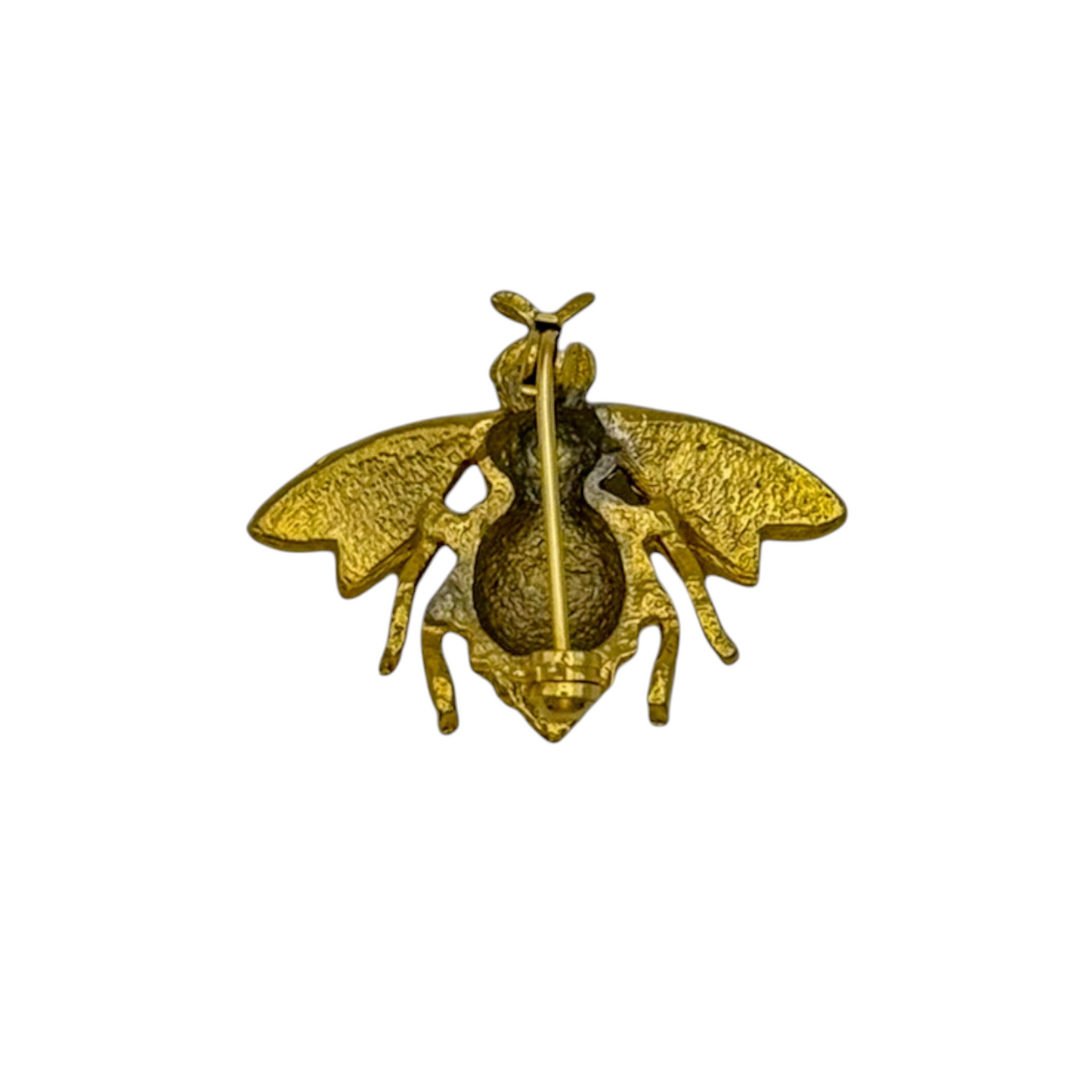 Vintage Gold-Plated Enamel Bee Brooch — 1980s