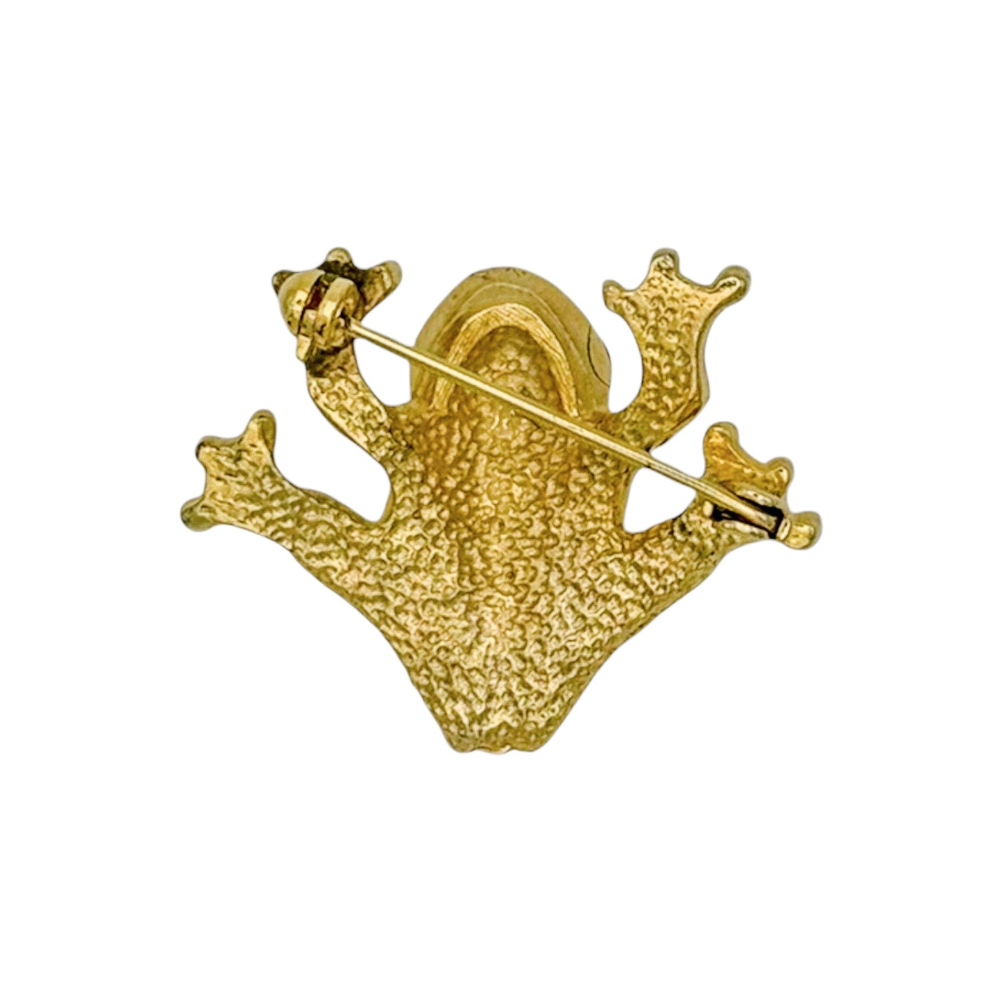 Vintage Crystal-Covered Rhinestone Frog Brooch — 1980s