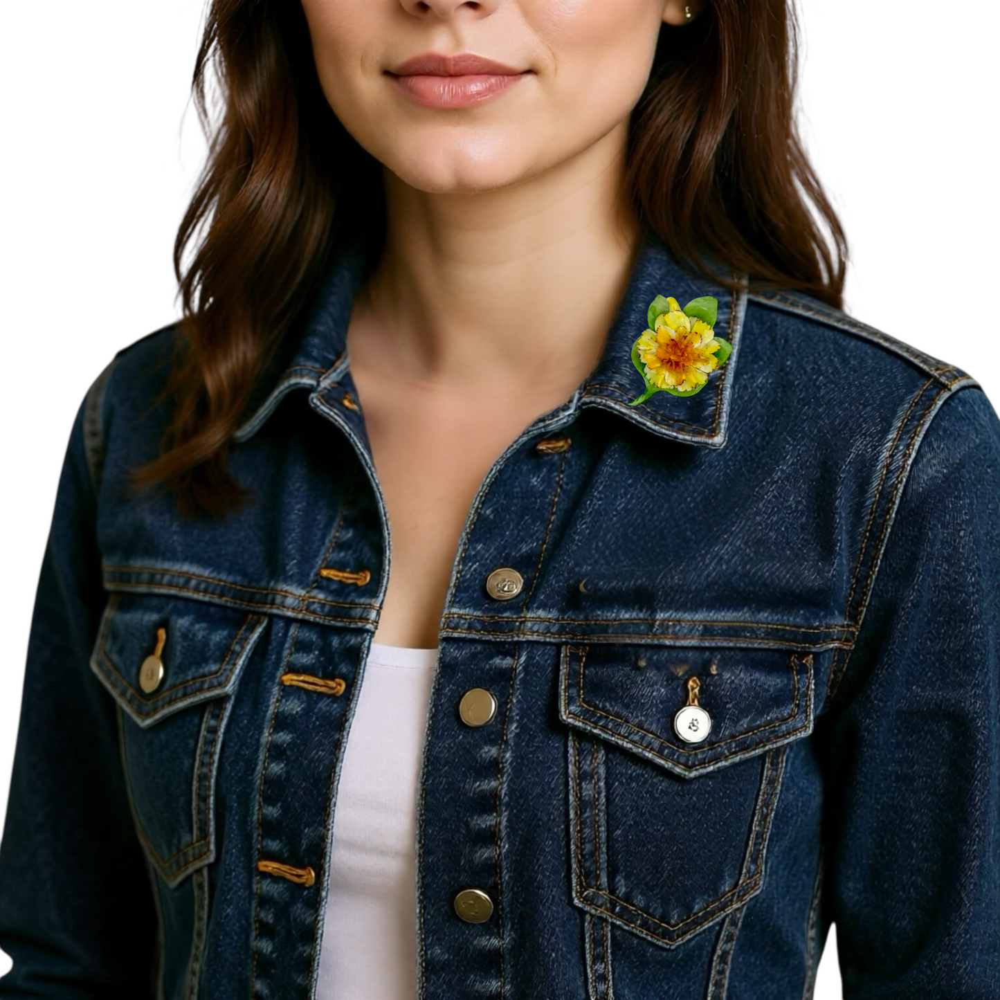 Vintage Scruples El Yapımı Porselen Çiçekli Broş