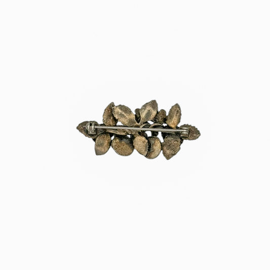 Vintage MASJ Signed Pewter Strawberry Brooch — 1980s