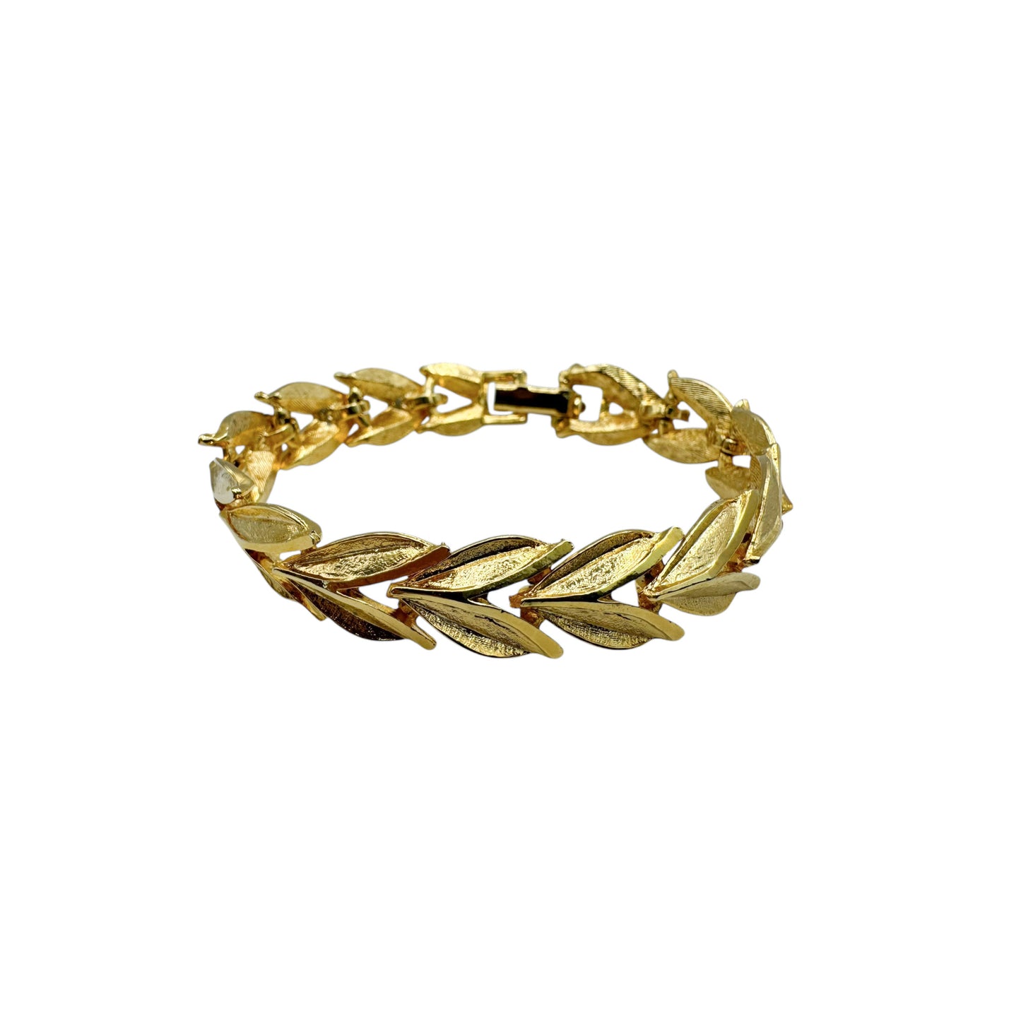 Vintage Altın Kaplama Yaprak Motifli Bilezik