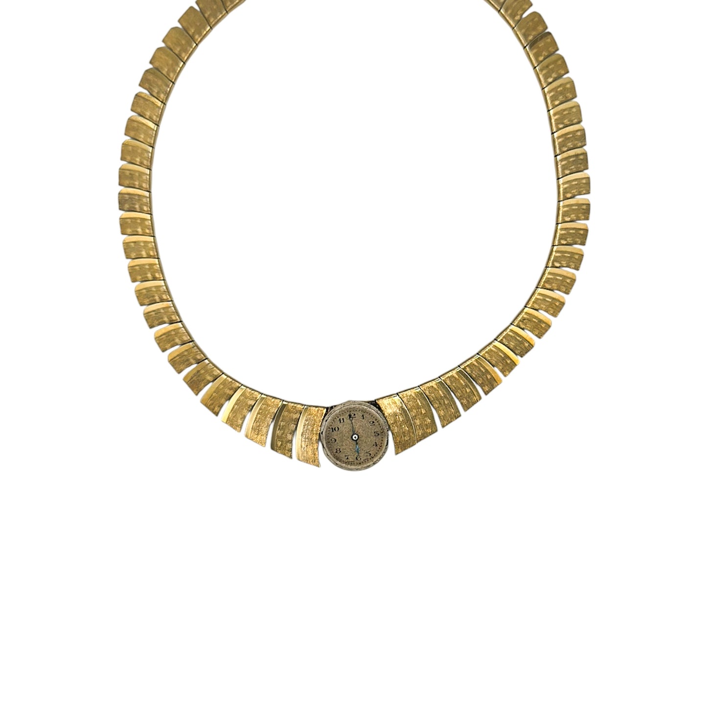 Vintage Kleopatra Geometrik Bağlantılı Kolye – Antika Saat Mekanizması Merkezli Tasarım