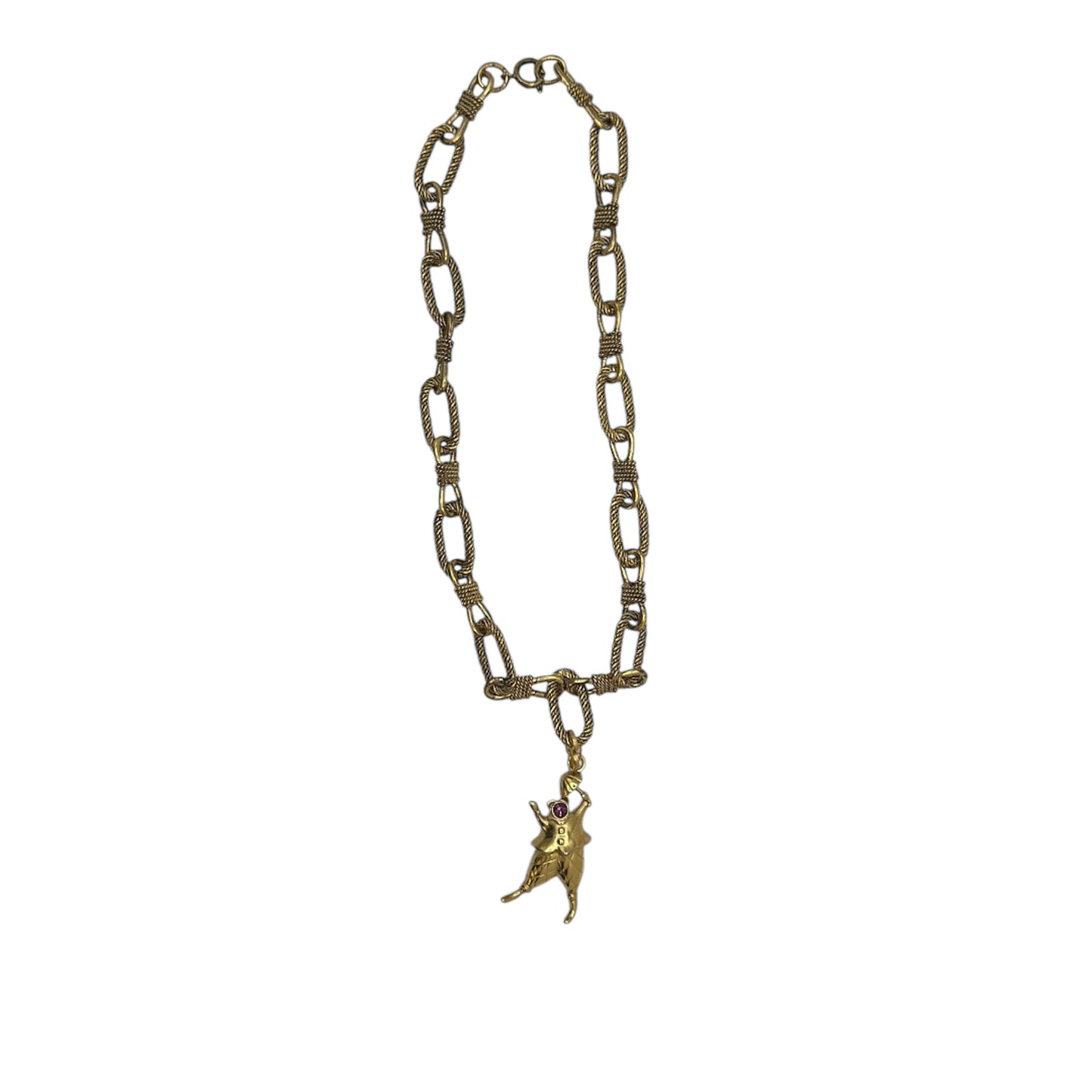 vintage nautical chain necklace monet clown pendant