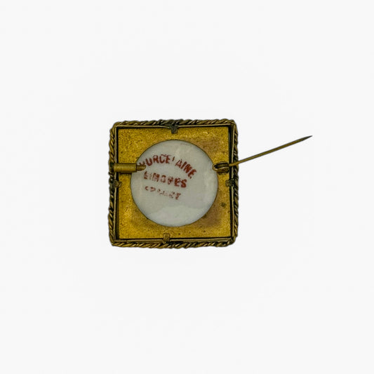 Vintage Limoges Hand-Painted Porcelain Bird Brooch — 1960s