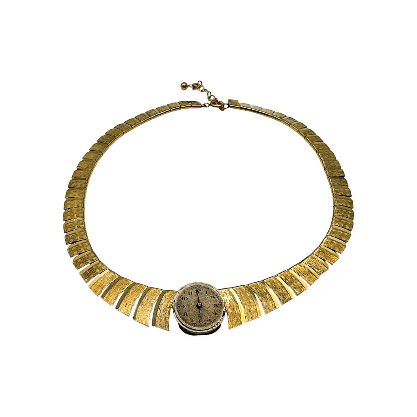 Vintage Kleopatra Geometrik Bağlantılı Kolye – Antika Saat Mekanizması Merkezli Tasarım