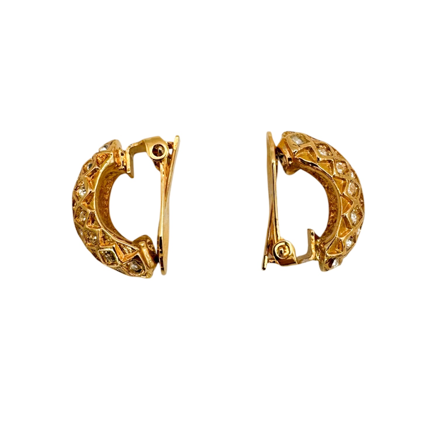 Vintage Altın Kaplama Taşlı Küpe