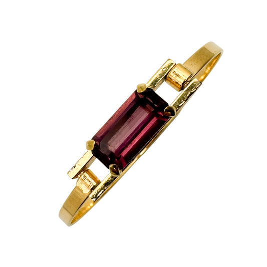 Avon Art-Deco Geometric Design 18ct Gold-Plated Bracelet with Simulated Amethyst