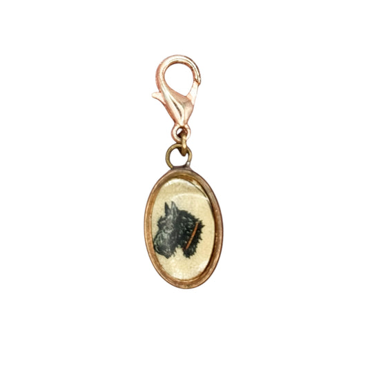 Vintage Gild Metal Dog Charm