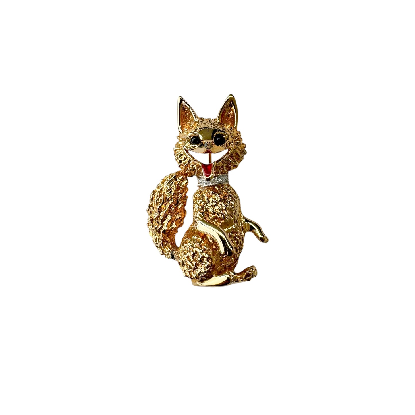 Vintage Altın Kaplama Tilki Broş