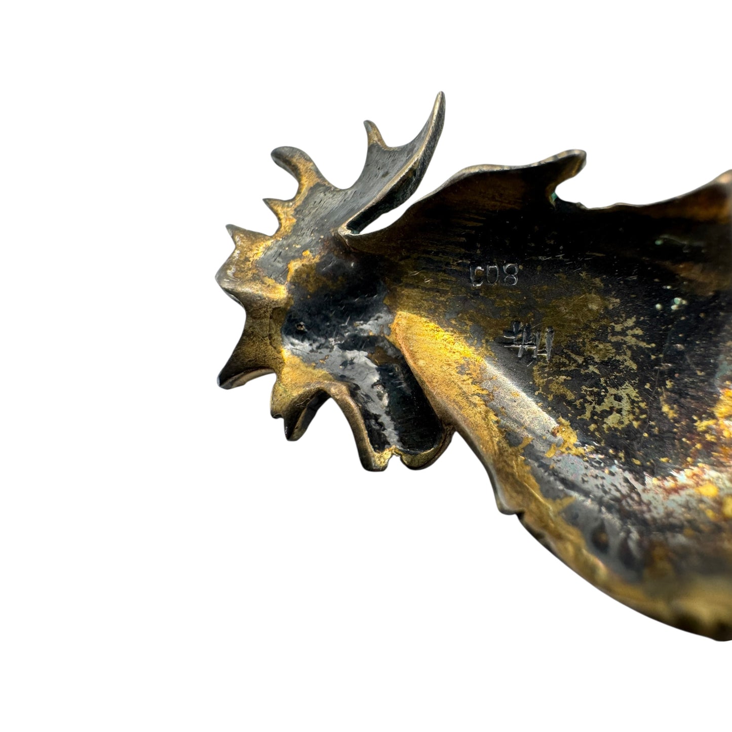 Vintage Almanya Horoz Broş – 925 Ayar Gümüş ve Mine İşlemeli