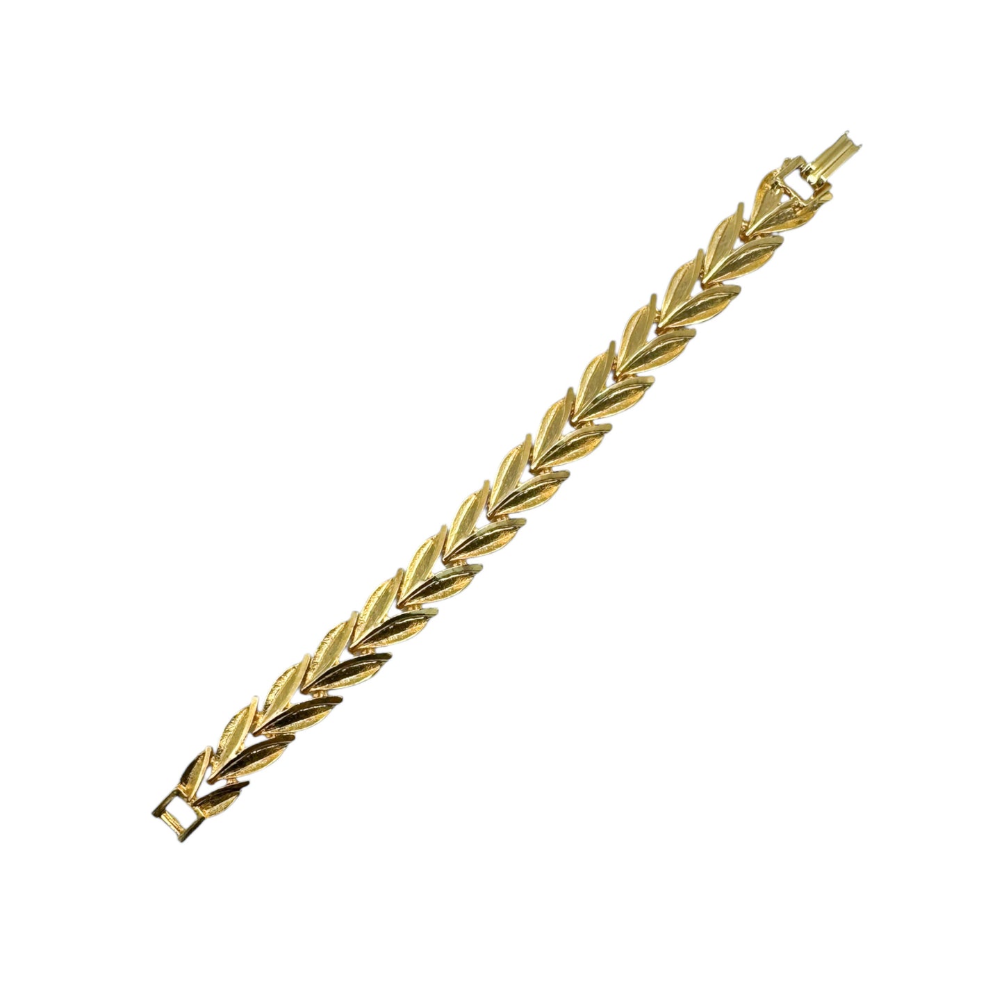 Vintage Altın Kaplama Yaprak Motifli Bilezik