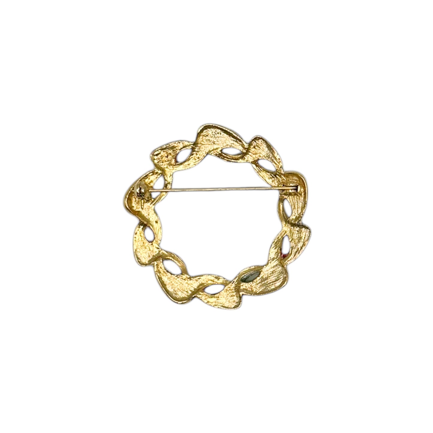 Vintage Kırmızı Yeşil Çelenk Broş