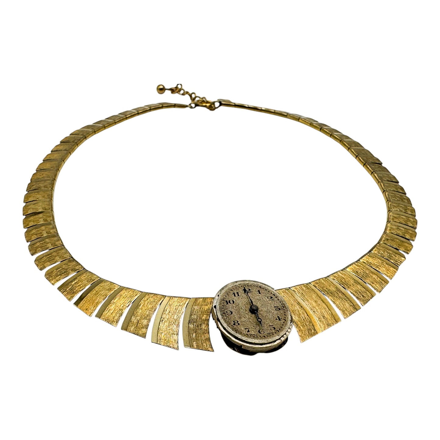 Vintage Kleopatra Geometrik Bağlantılı Kolye – Antika Saat Mekanizması Merkezli Tasarım