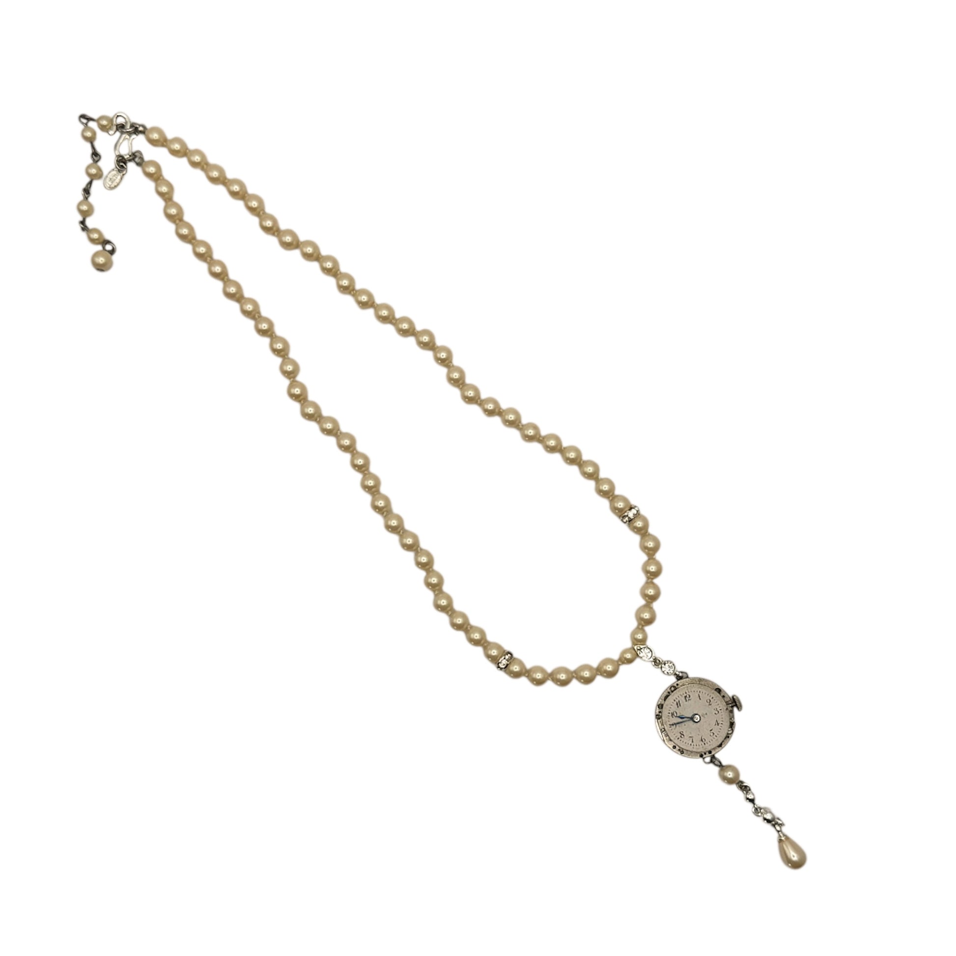 watch movement pendant detail y shaped necklace vintage