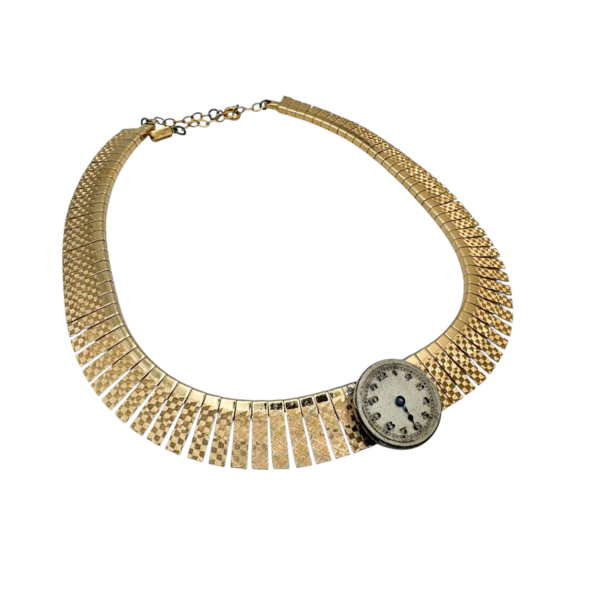 geometric link collar necklace vintage cleopatra style
