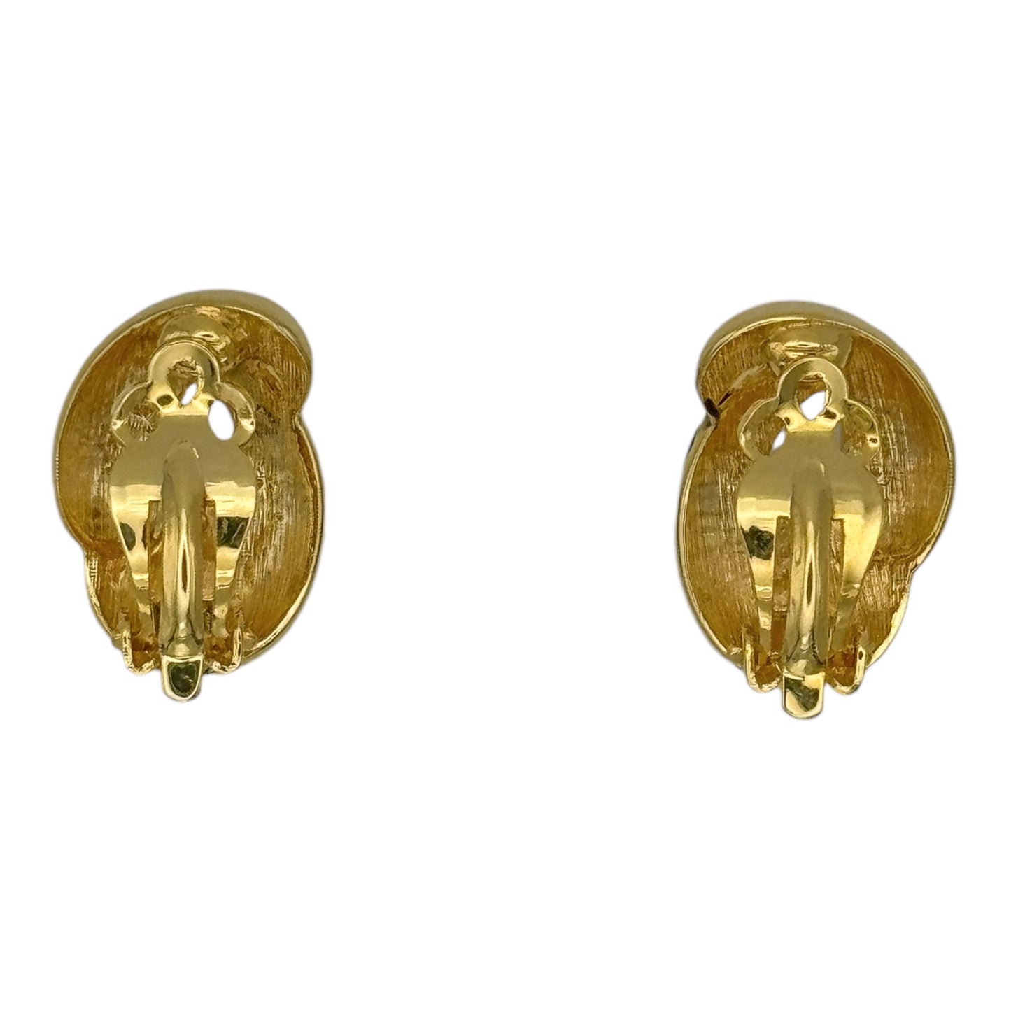 Vintage 18 Ayar Altın Kaplama Soleil Siyah Mine İşi Küpe