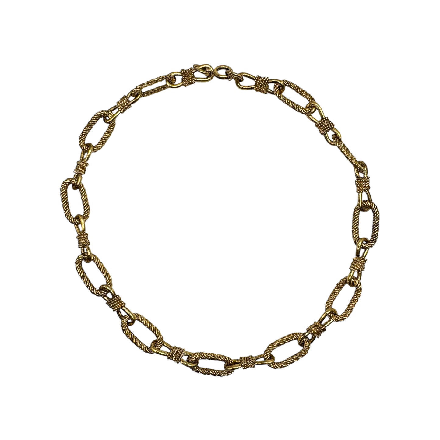 Vintage 1980’ler Denizcilik Esintili Bükümlü Zincir Kolye 