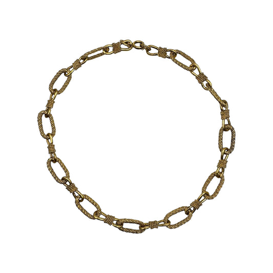 Vintage 1980’ler Denizcilik Esintili Bükümlü Zincir Kolye 