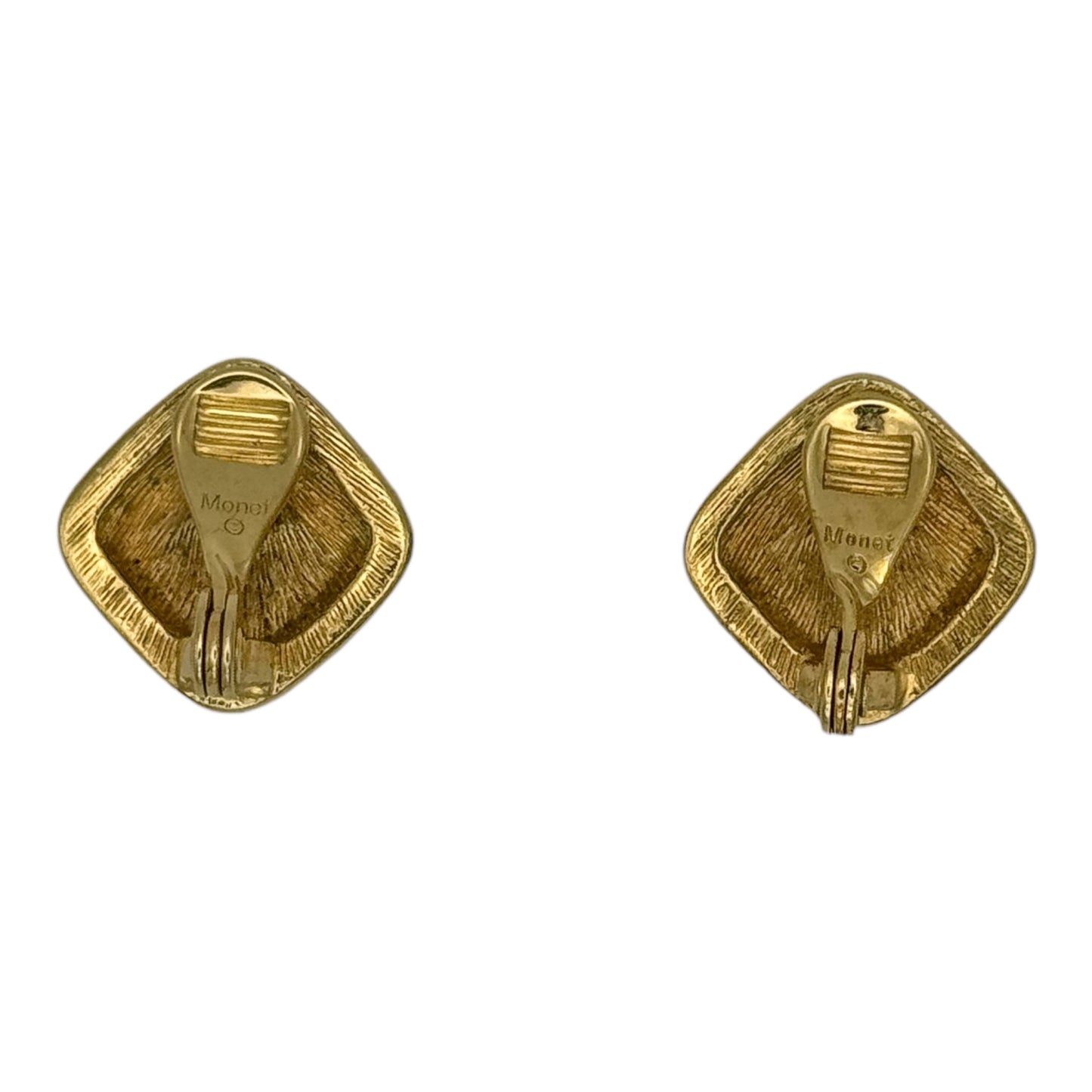 Vintage MONET Siyah Mine İşi Kristal Detaylı Küpe