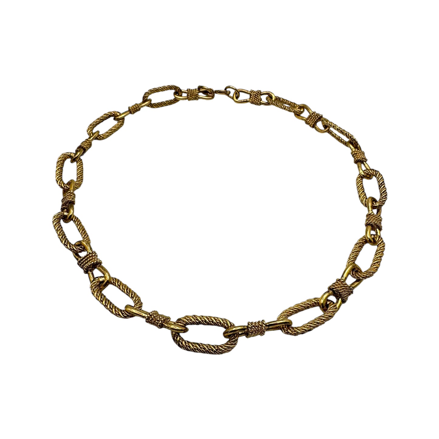 Vintage 1980’ler Denizcilik Esintili Bükümlü Zincir Kolye 