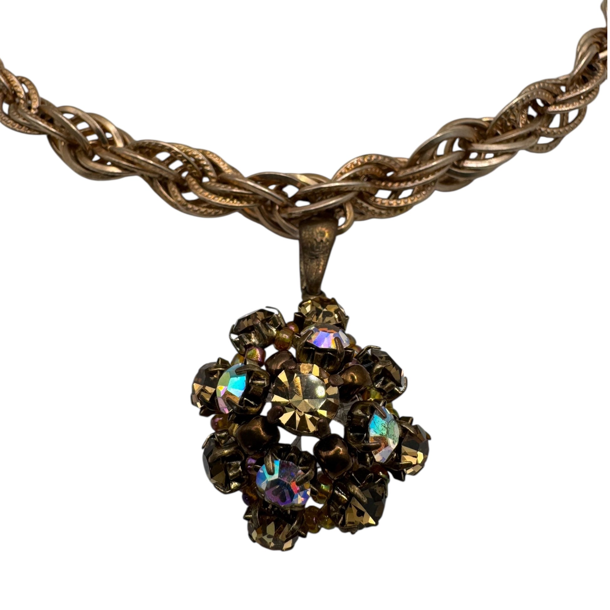 spherical crystal pendant vintage jewelry detail
