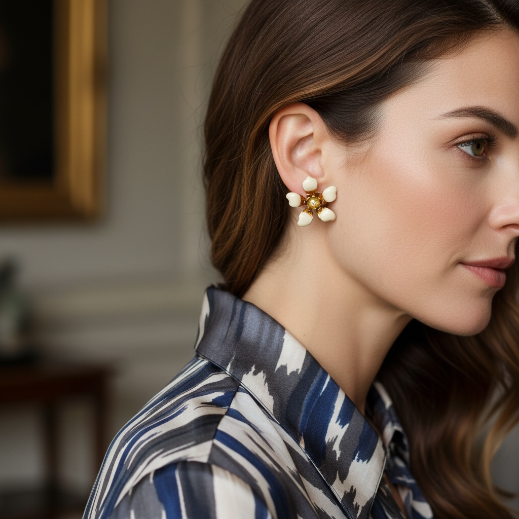vintage pearl earrings elegant romantic look