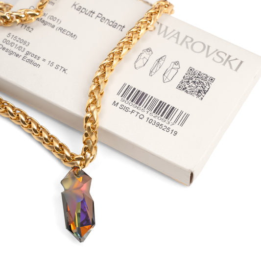 Vintage Jean Paul Gaultier Swarovski Kaputt Uçlu Kolye — 1980'ler